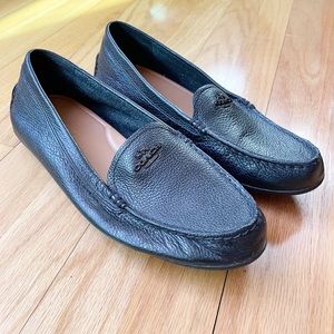 Coach Mary Lock Up Pebble Leather Driving Loafers